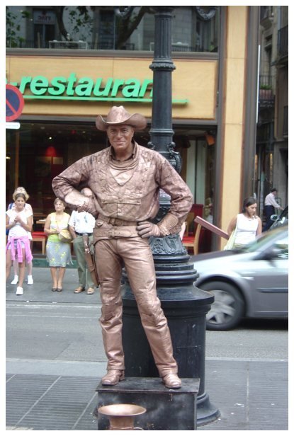 Estatua humana en Barcelona