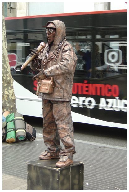 Estatua humana en Barcelona