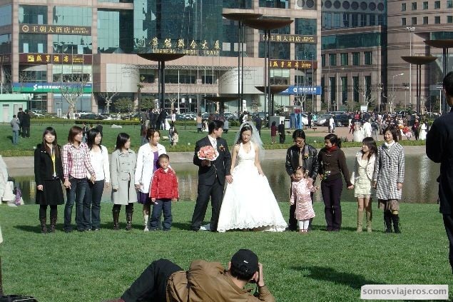 foto de familia en boda china