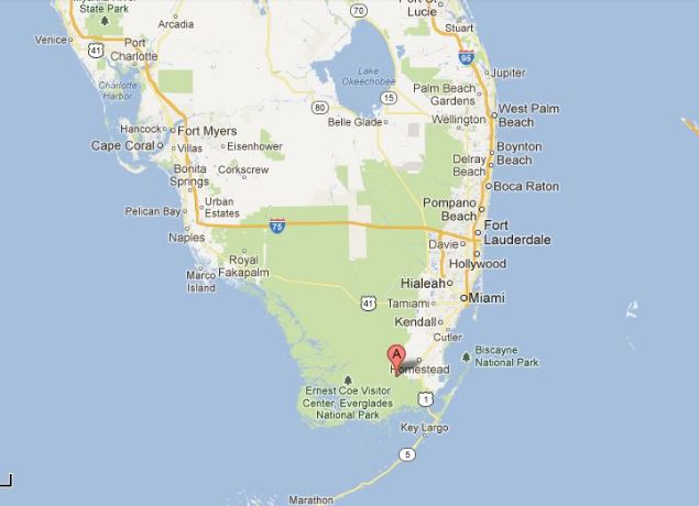 Mapa localización Royal Palm Visitor Center