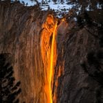 cascada de fuego en Yosemite